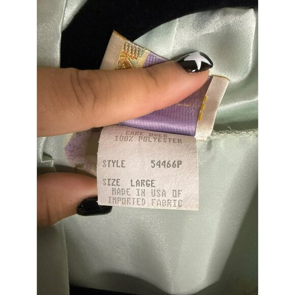 VTG California Dynasty Floral Satin Silky Knee Length Kimono Robe - Picture 3 of 7